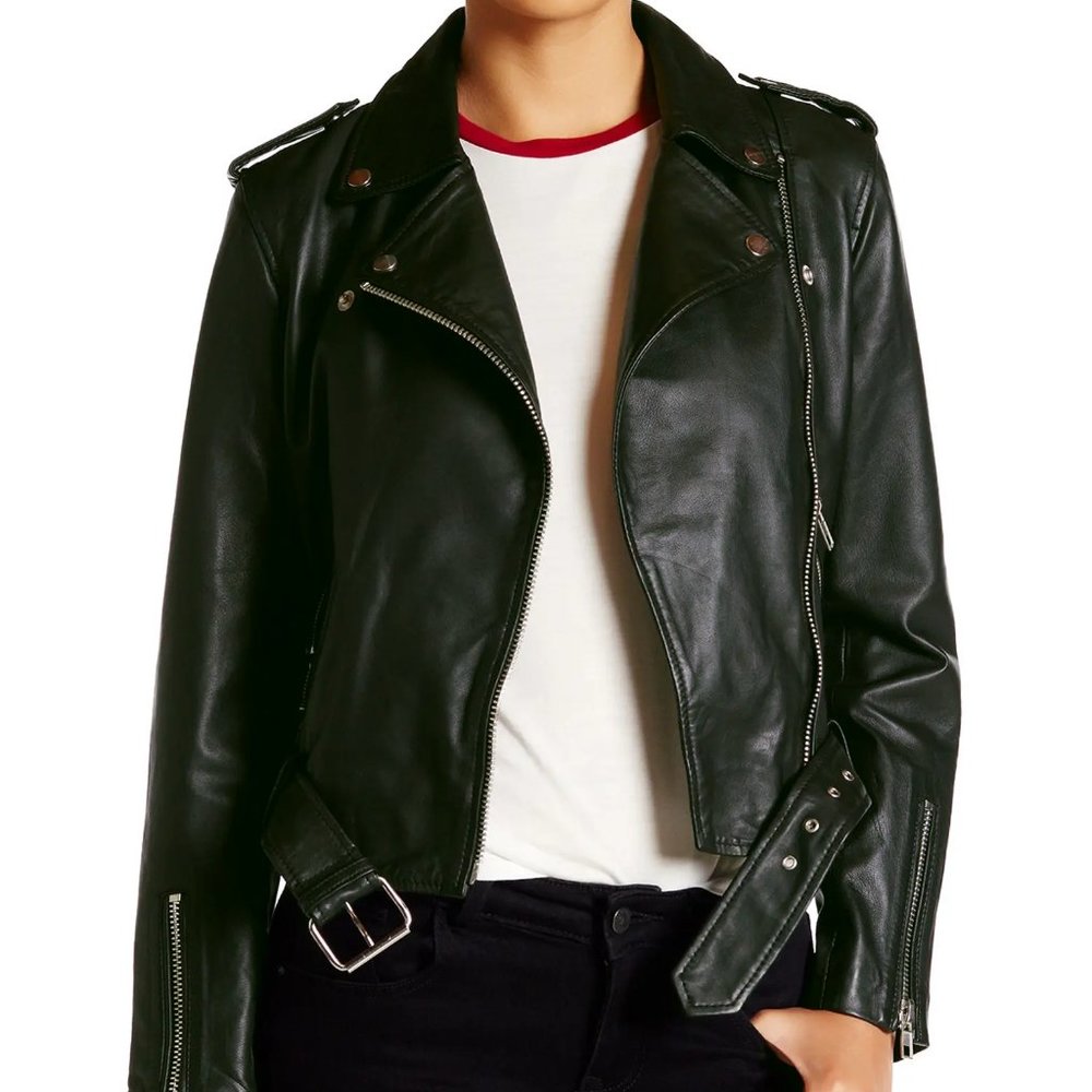 Walter Baker Black Leather Moto Jacket
